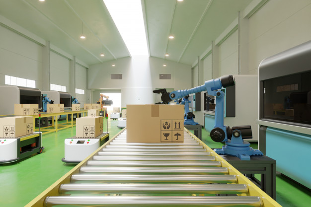 interior warehouse logistic center have agv robot arm 41470 1638