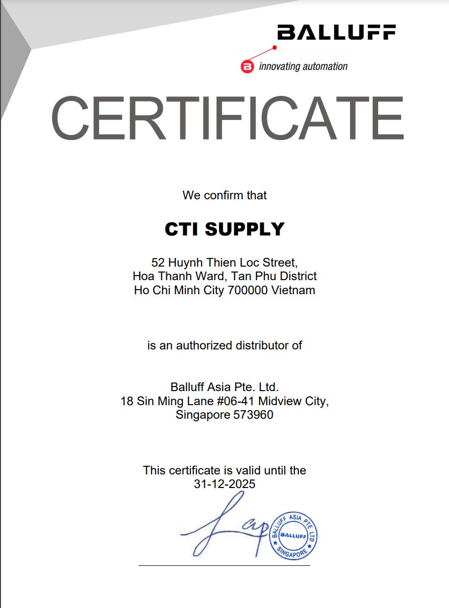 Nhà cung cấp 2 balluff certificate 2025