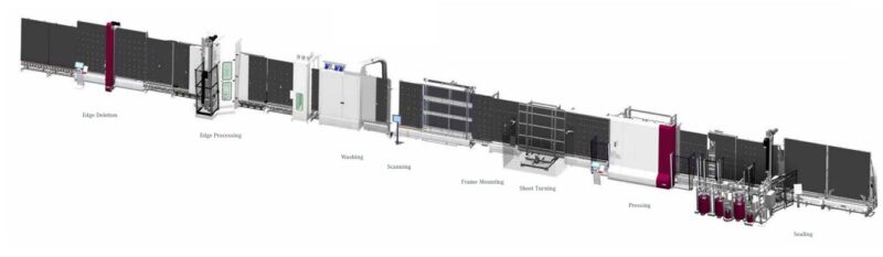 Máy sản xuất kính hộp LISEC xuất xứ Châu Âu 3 Chuyền kính hộp dùng khung đệm cứng