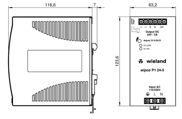 Bộ nguồn Wieland WIPOS P1 24-5