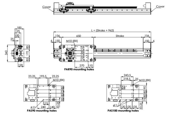 PAR_Bàn truọt thanh răng ROLLON