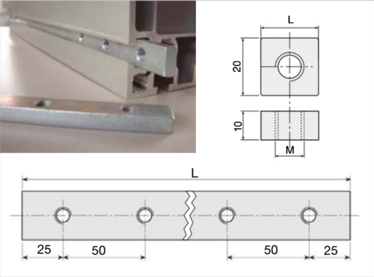 Thanh dẫn hướng vít TVS 220 3 Rollon TSV 220