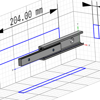 ASN280148S01 ROLLON: Thanh trượt ống lồng 3 Thanh trượt ASN280148S01