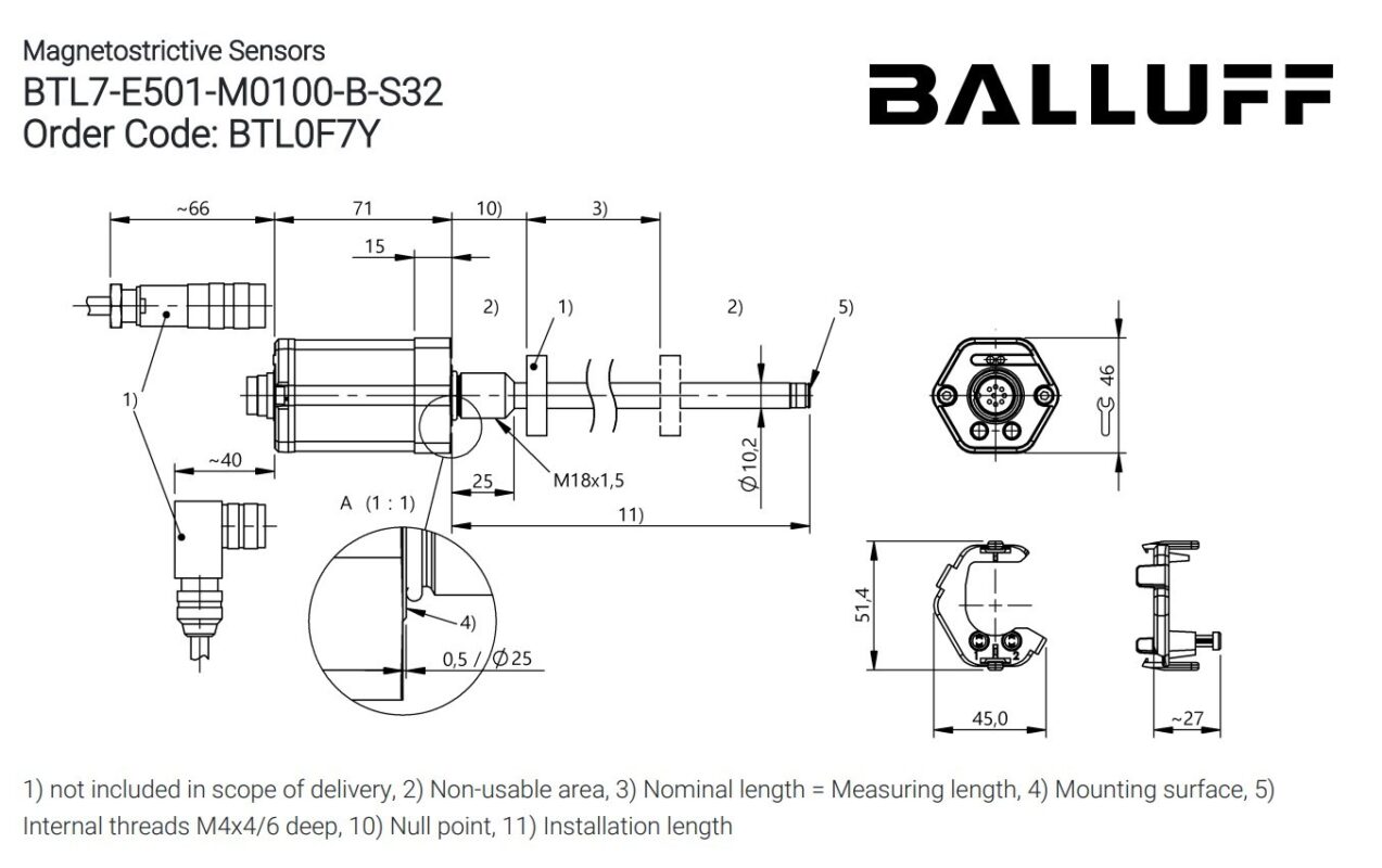 Cảm biến vị trí BTL0F7Y BTL7-E501-M1600-B-S32