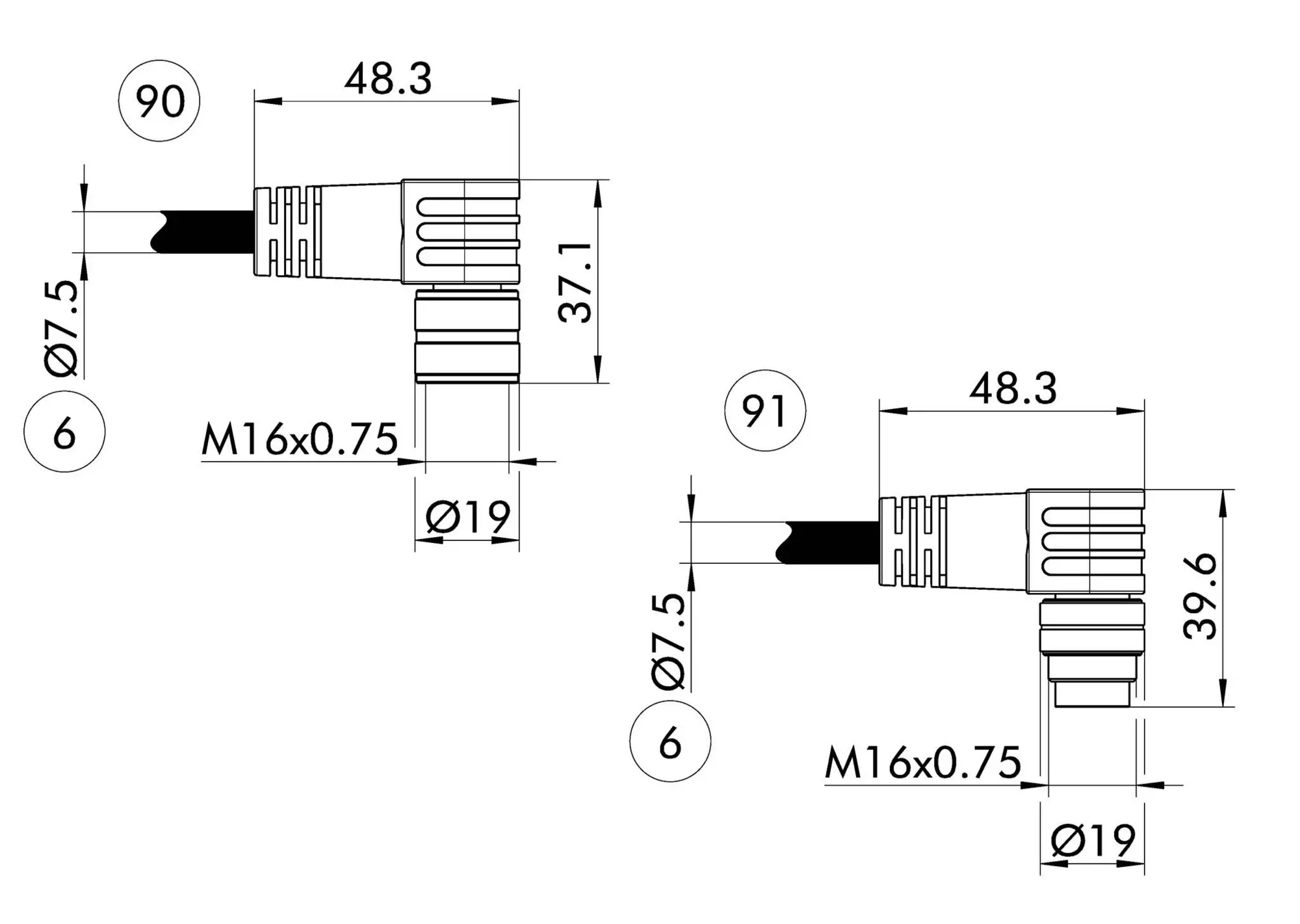Cáp tín hiệu 302172 (KA BW19F-L 19P-0500)